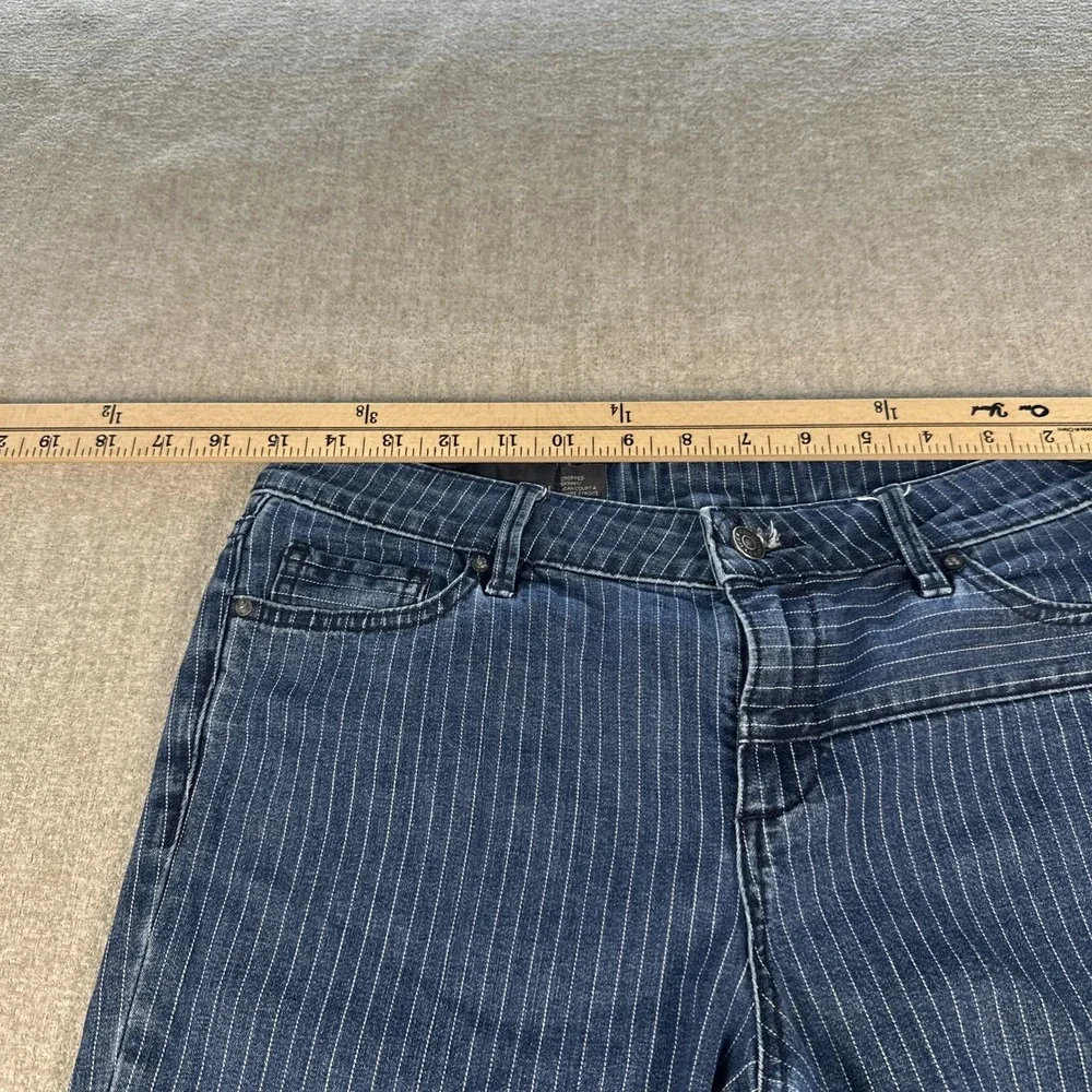 Armani Exchange AX Jeans Womens 29 Cropped Skinny Pinstripe Zipper Ankle Stretch